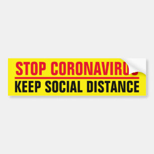 Stopp CoronaVirus Covid19 Slogan Social Diststanci Autoaufkleber