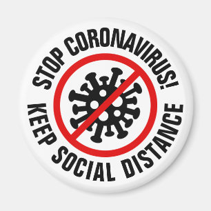 Stopp CoronaVirus Logo Magnete mit eigenem Slogan Magnet