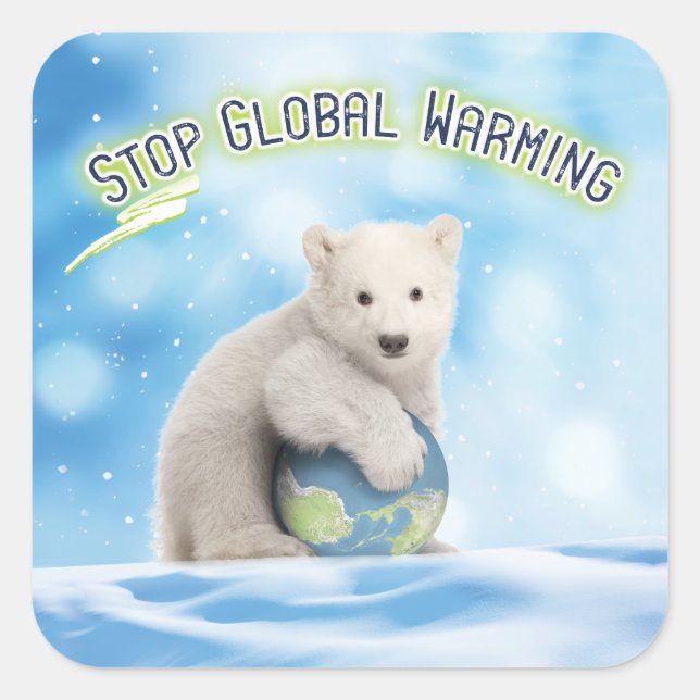 Stopp der Aufkleber für den Eisbär zur globalen Er (Vorderseite)