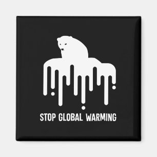 Stopp der globalen Erwärmung Klimawandel Polar Bea Magnet
