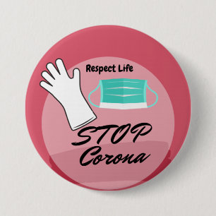 Stopp des Corona-Virus Button
