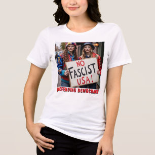 Stopp des Faschismus Verteidigung der Demokratie Tri-Blend Shirt