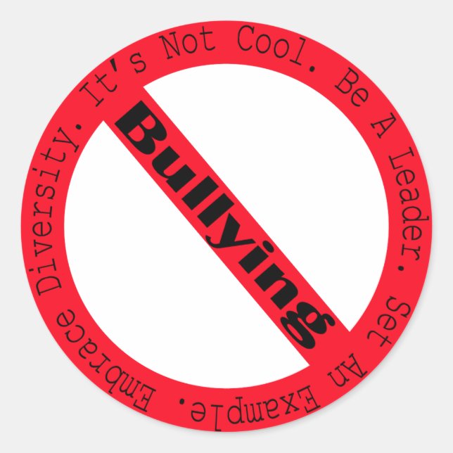 Stopp des Mobbing-Logos von Shirley Taylor Runder Aufkleber (Vorderseite)
