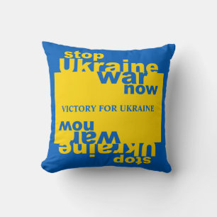 Stopp des ukrainischen Krieges Jetzt Flaggensieg f Kissen