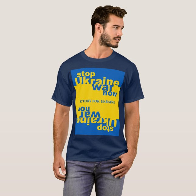 Stopp des ukrainischen Krieges Jetzt Flaggensieg f T-Shirt (Vorne ganz)