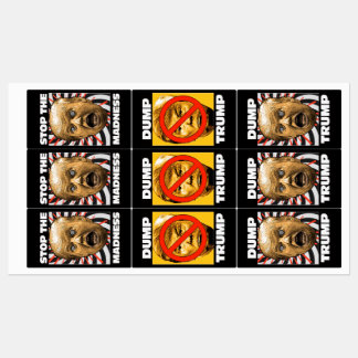 STOPP DIE MADNESS! DUMP TRUMP! ETIKETTEN