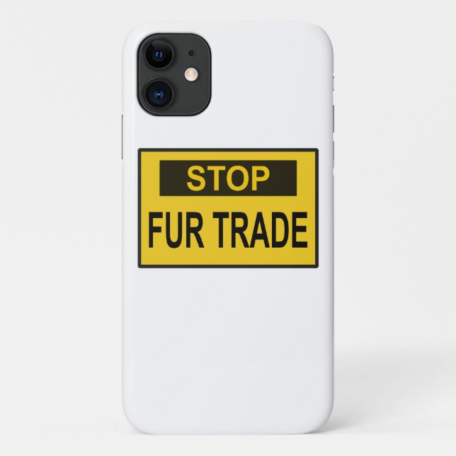 Stopp Femtrade Zeichen gelb Case-Mate iPhone Hülle (Rückseite)
