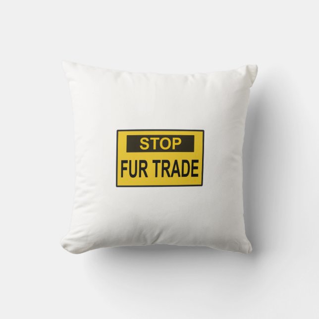 Stopp Femtrade Zeichen gelb Kissen (Vorderseite)