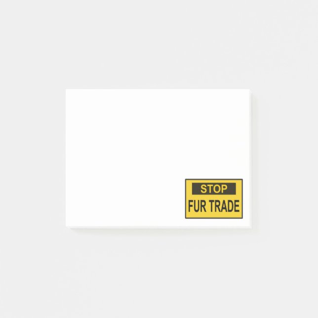 Stopp Femtrade Zeichen gelb Post-it Klebezettel (Vorderseite)