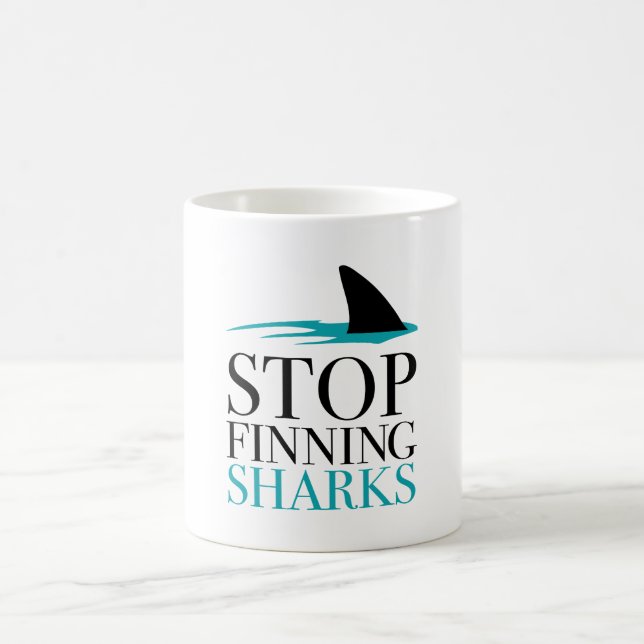 STOPP FINNING SHARKS KAFFEETASSE (Mittel)
