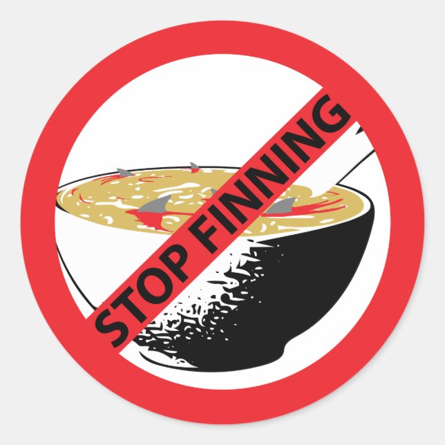 STOPP FINNING SHARKS RUNDER AUFKLEBER (Vorderseite)
