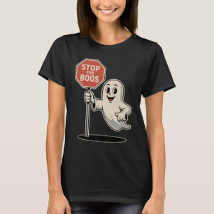 Stopp für Boos Halloween Ghost-Sicherheitsüberwach T-Shirt