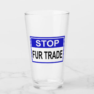 Stopp Fur Trade Blue Schild Glas