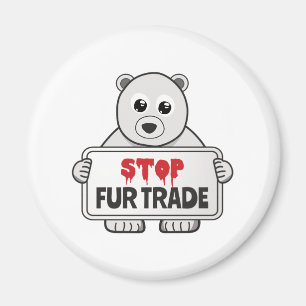 Stopp Fur Trade Sad Polar Bär Magnet