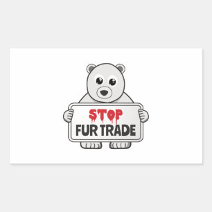 Stopp Fur Trade Sad Polar Bär Rechteckiger Aufkleber