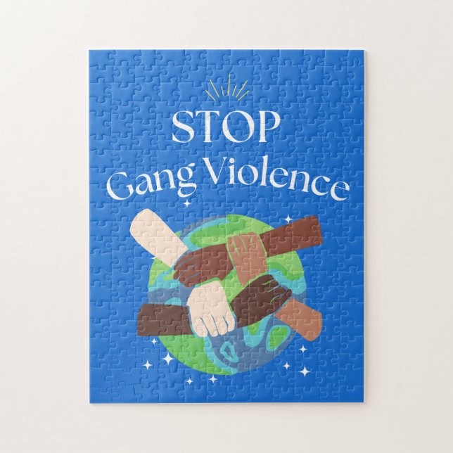 Stopp Gang Gewalt Hands verstrickt (Vertikal)