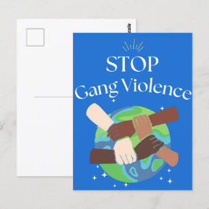 Stopp Gang Gewalt Hands verstrickt Postkarte