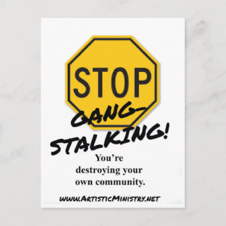 Stopp Gang-Stalking POSTCARD Postkarte