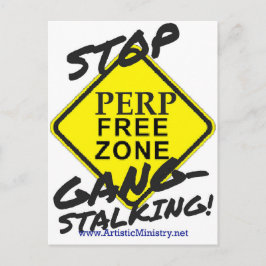 Stopp-Gangstalkkarte Postkarte