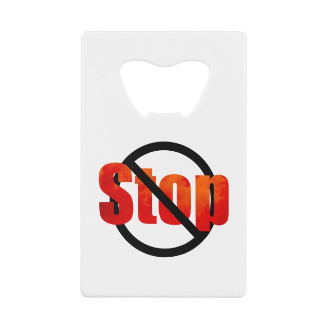 Stopp Geldbeutel Flaschenöffner (Vorderseite)