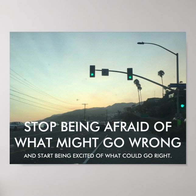 STOPP HABEN ANGST VOR Motivierend Worten Poster (Vorne)