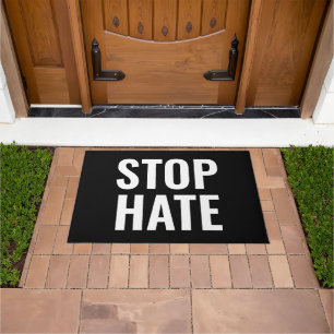 Stopp Hate, Schwarz-weißes Zeichen Fußmatte