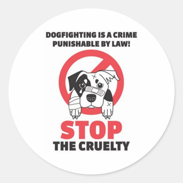 Stopp Hunde-Kämpfe-Aufkleber Runder Aufkleber (Vorderseite)