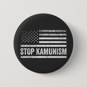 Stopp Kamunism Harris Walz 2024 Comrade Kamala Button