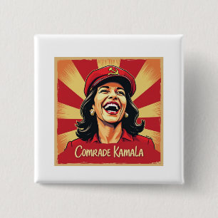 Stopp Kamunism Harris Walz 2024 Comrade Kamala Button