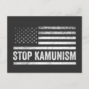 Stopp Kamunism Harris Walz 2024 Comrade Kamala Postkarte
