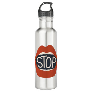 Stopp Lippen Edelstahlflasche
