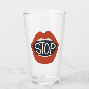 Stopp Lippen Glas