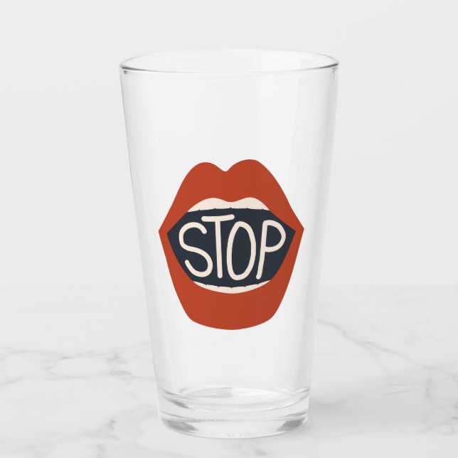 Stopp Lippen Glas (Vorderseite)