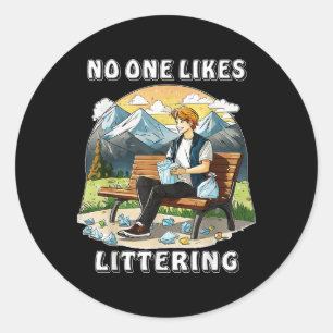 Stopp Littering Nature Protection Umwelt Pro Runder Aufkleber