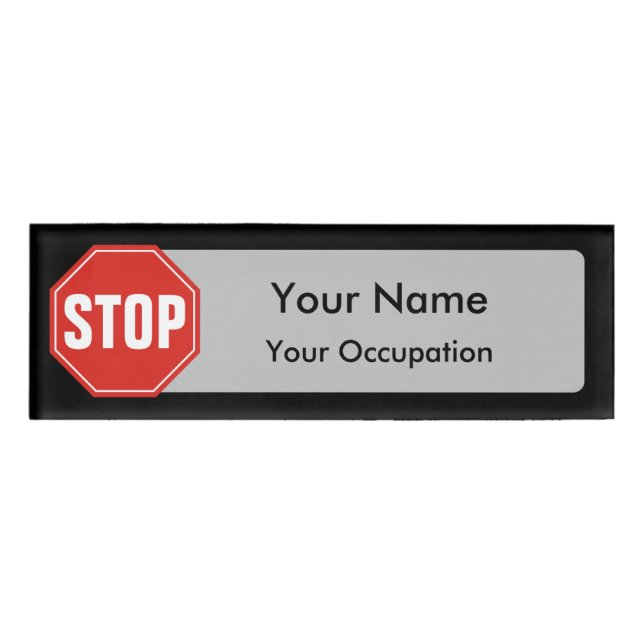 STOPP-Markierung Namenschild (Vorderseite)
