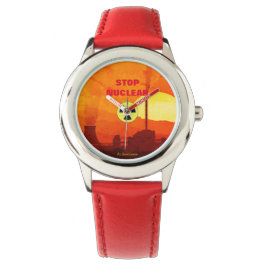 ' Stopp Nuclear'uhr Zazzle - Frau - Kind Armbanduhr