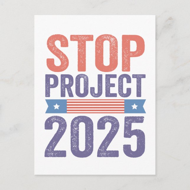 Stopp Project 2025 Trump American Patroitic Postkarte (Vorderseite)