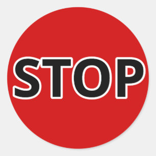 Stopp Runder Aufkleber