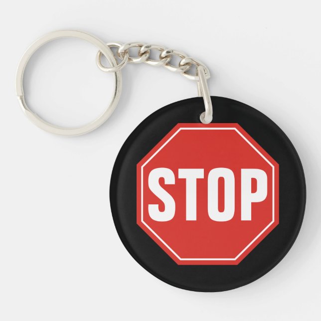 STOPP-Schlüsselanhänger Schlüsselanhänger (Vorderseite)