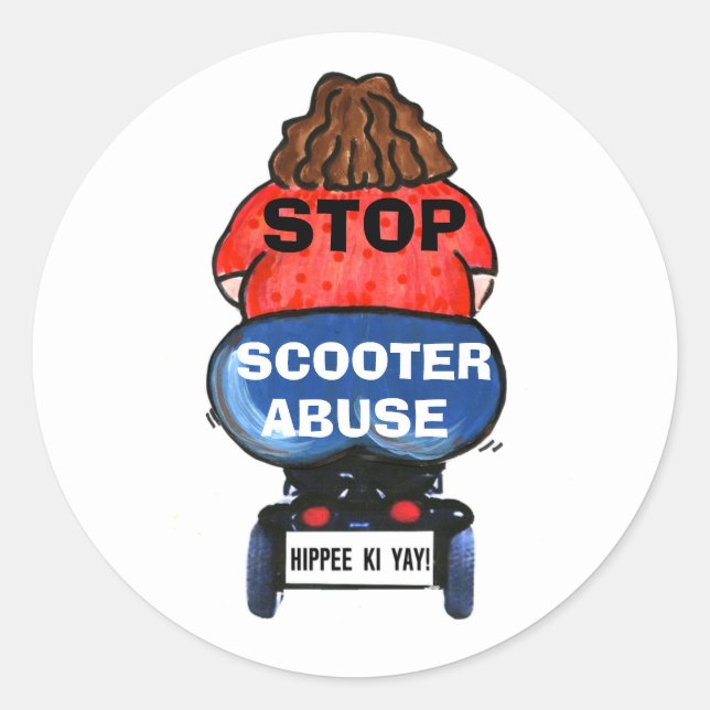 STOPP-SCOOTER-ABUSE-Aufkleber Runder Aufkleber (Vorderseite)