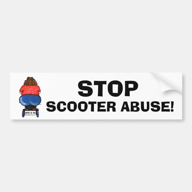 STOPP SCOOTER MISSBRAUCH! Autoaufkleber (Vorne)
