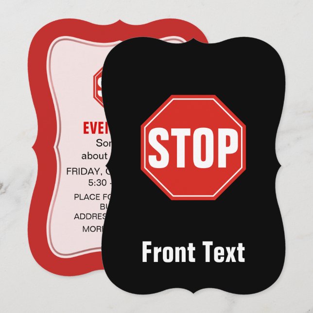 STOPP-Signatur Einladung (Vorne/Hinten)