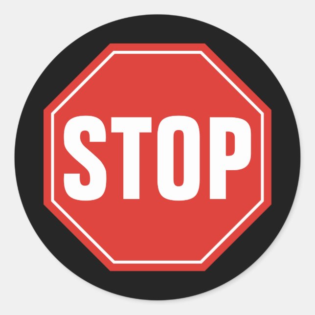 STOPP-Signatur Runder Aufkleber (Vorderseite)