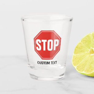STOPP-Signatur Schnapsglas