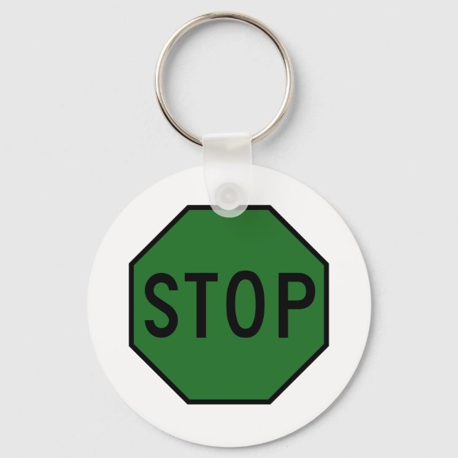 Stopp Street Road Signing Symbol Vorsicht Verkehr Schlüsselanhänger (Vorderseite)