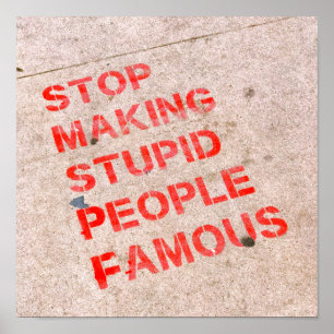 Stopp, Stupid People berühmt zu machen - Funny Spa Poster