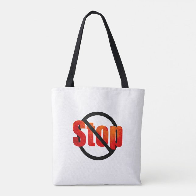 Stopp Tote Bag Tasche (Rückseite)