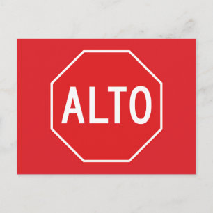 Stopp, Verkehrszeichen, Mexiko Postkarte