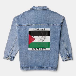 STOPP WAR START LOVE JEANSJACKE
