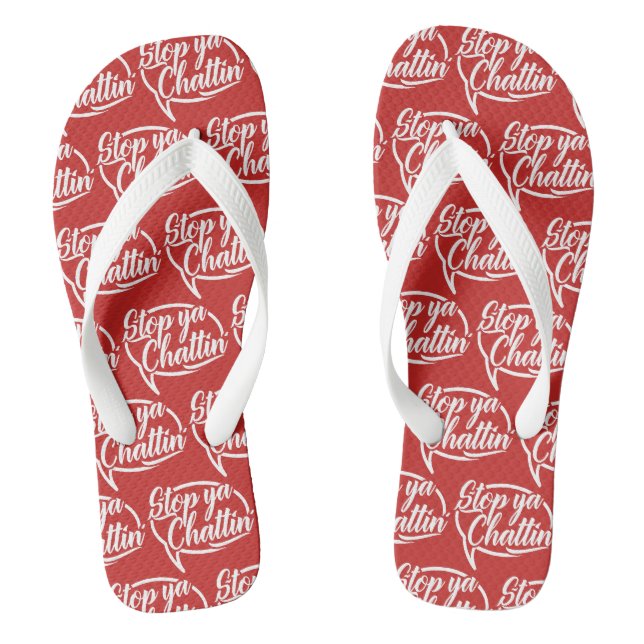 Stopp Ya Chattin' Manchester Slang Flip Flops (Fußbett)